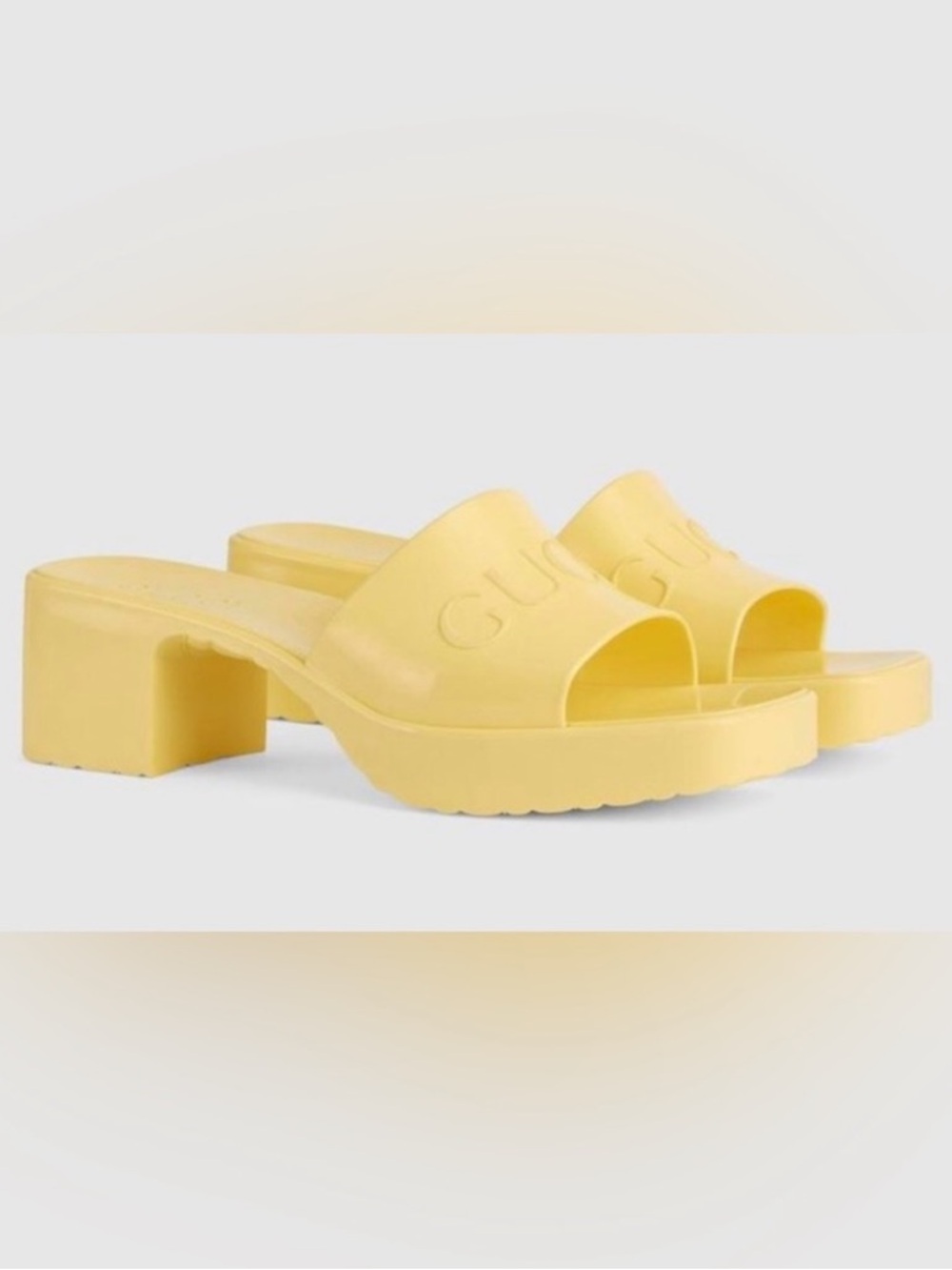 Gucci Yellow Heeled Slide Mules 🐣 - Picture 3 of 16